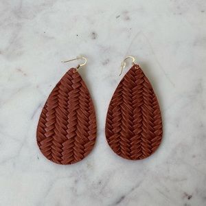 Nickel and Suede Teardrop Earrings